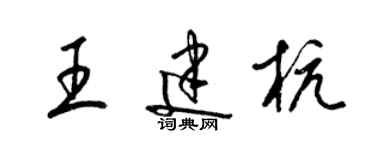 梁錦英王建杭草書個性簽名怎么寫