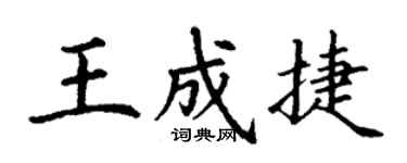 丁謙王成捷楷書個性簽名怎么寫