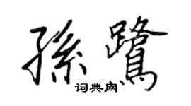 王正良孫鷺行書個性簽名怎么寫