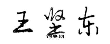 曾慶福王堅東行書個性簽名怎么寫