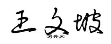 曾慶福王文坡草書個性簽名怎么寫