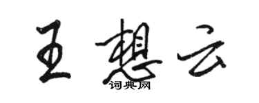 駱恆光王想雲行書個性簽名怎么寫