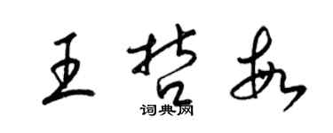 梁錦英王哲敏草書個性簽名怎么寫