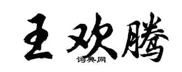 胡問遂王歡騰行書個性簽名怎么寫