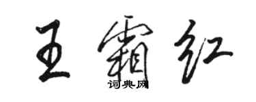 駱恆光王霜紅行書個性簽名怎么寫