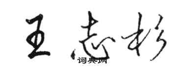 駱恆光王志杉行書個性簽名怎么寫