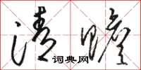 駱恆光清贍草書怎么寫