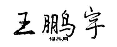 曾慶福王鵬宇行書個性簽名怎么寫