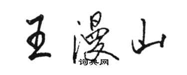 駱恆光王漫山行書個性簽名怎么寫