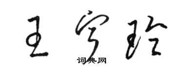 駱恆光王寧玲草書個性簽名怎么寫