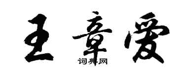 胡問遂王章愛行書個性簽名怎么寫