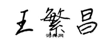 王正良王繁昌行書個性簽名怎么寫