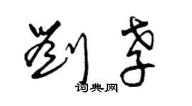 曾慶福劉孝草書個性簽名怎么寫