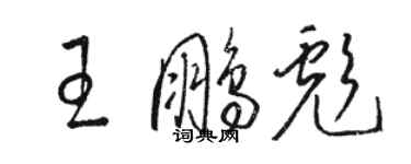 駱恆光王鵬彪草書個性簽名怎么寫