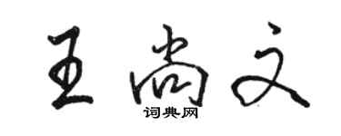 駱恆光王尚文行書個性簽名怎么寫