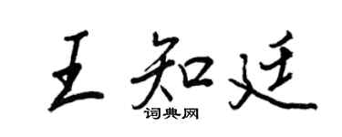王正良王知廷行書個性簽名怎么寫