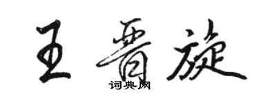 駱恆光王晉旋行書個性簽名怎么寫