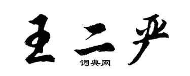 胡問遂王二嚴行書個性簽名怎么寫