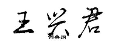 曾慶福王興君行書個性簽名怎么寫