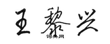 駱恆光王黎興行書個性簽名怎么寫