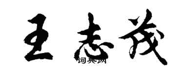 胡問遂王志茂行書個性簽名怎么寫