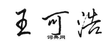 駱恆光王可浩行書個性簽名怎么寫