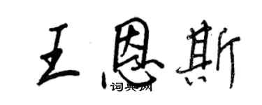 王正良王恩斯行書個性簽名怎么寫