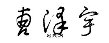 曾慶福曹澤宇草書個性簽名怎么寫