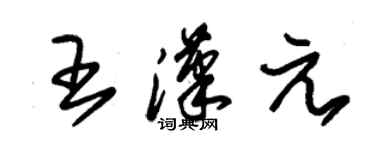 朱錫榮王漢元草書個性簽名怎么寫