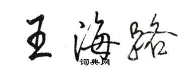 駱恆光王海路行書個性簽名怎么寫