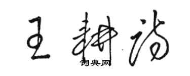 駱恆光王耕詩草書個性簽名怎么寫