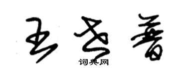 朱錫榮王世普草書個性簽名怎么寫