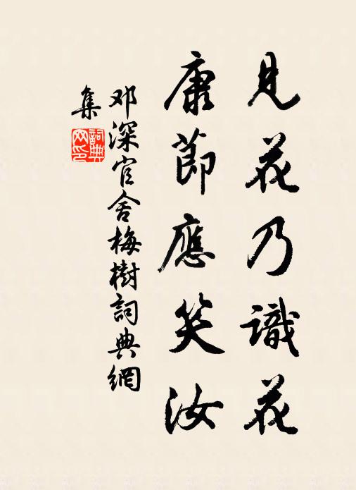 鄧深見花乃識花,康節應笑汝書法作品欣賞