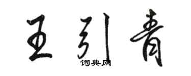 駱恆光王引青行書個性簽名怎么寫