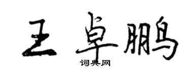 曾慶福王卓鵬行書個性簽名怎么寫
