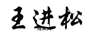 胡問遂王進松行書個性簽名怎么寫