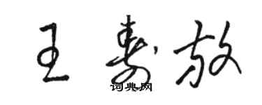 駱恆光王壽放草書個性簽名怎么寫