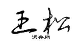 曾慶福王松草書個性簽名怎么寫