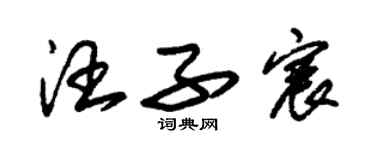 朱錫榮汪子宸草書個性簽名怎么寫