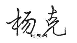 駱恆光楊克行書個性簽名怎么寫