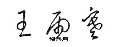 駱恆光王雨寒草書個性簽名怎么寫