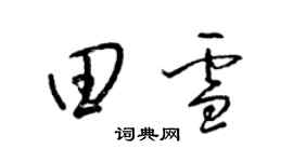 梁錦英田雪草書個性簽名怎么寫