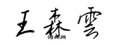 王正良王森雲行書個性簽名怎么寫