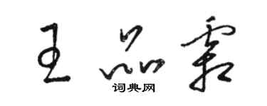 駱恆光王品霜草書個性簽名怎么寫