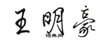 駱恆光王明豪行書個性簽名怎么寫