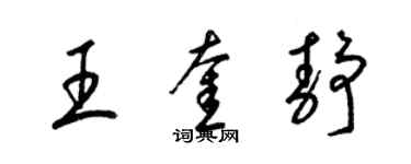 梁錦英王奎靜草書個性簽名怎么寫