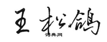 駱恆光王松鴿行書個性簽名怎么寫