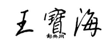王正良王寶海行書個性簽名怎么寫