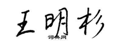 王正良王明杉行書個性簽名怎么寫