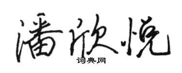 駱恆光潘欣悅行書個性簽名怎么寫